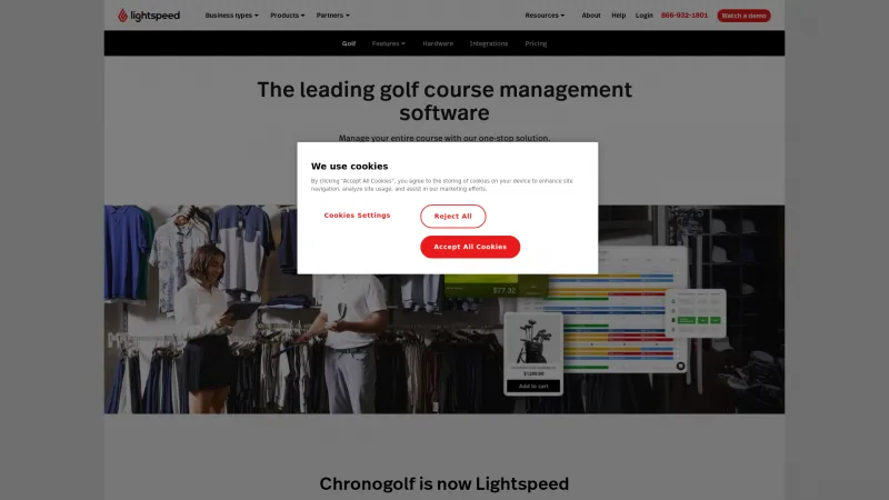 Homepage of Lightspeed Golf