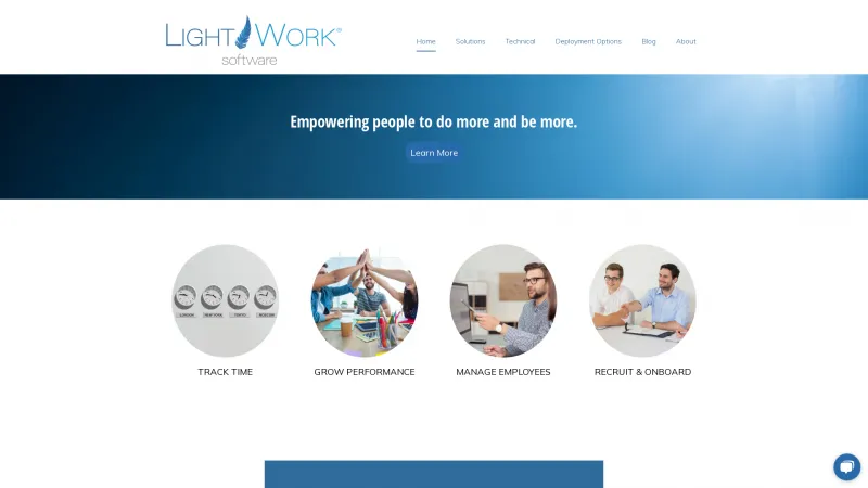 Homepage of LightWork Time