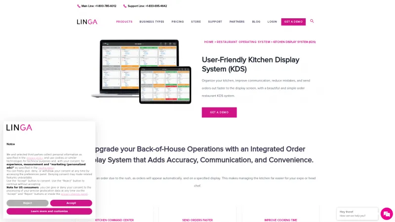 Homepage of LINGA KDS