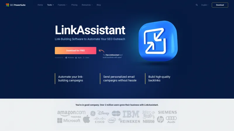 Homepage of LinkAssistant