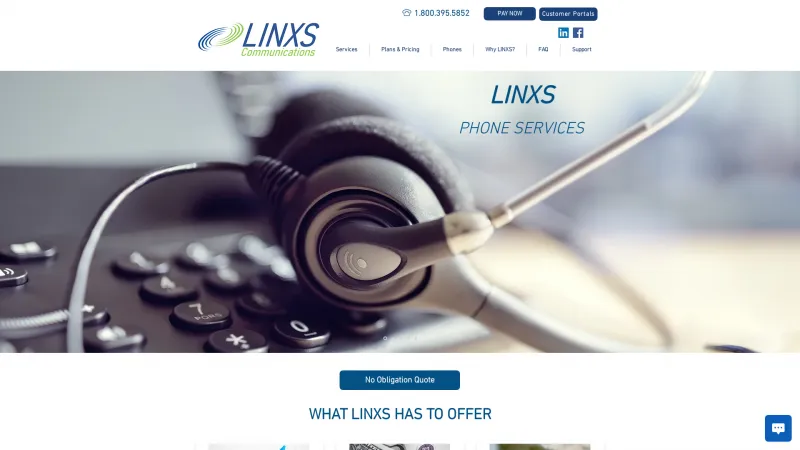 Homepage of LINXS Communications