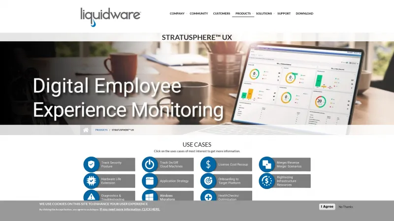 Homepage of Stratusphere UX