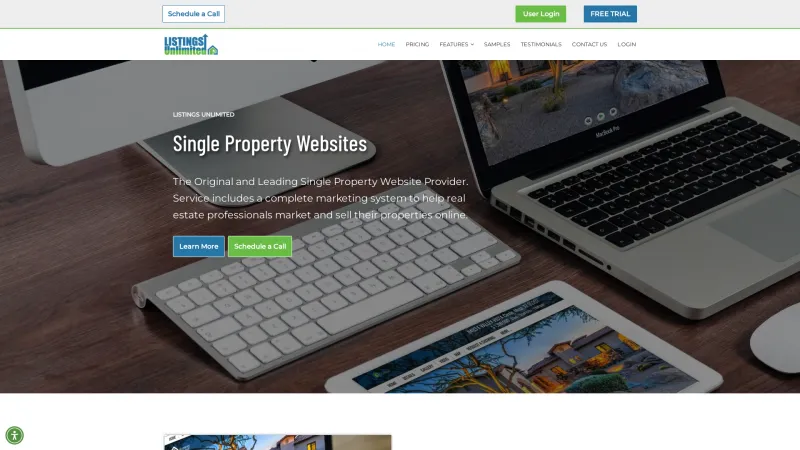 Homepage of Listings Unlimited