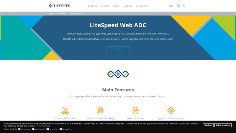 Homepage of LiteSpeed Web ADC