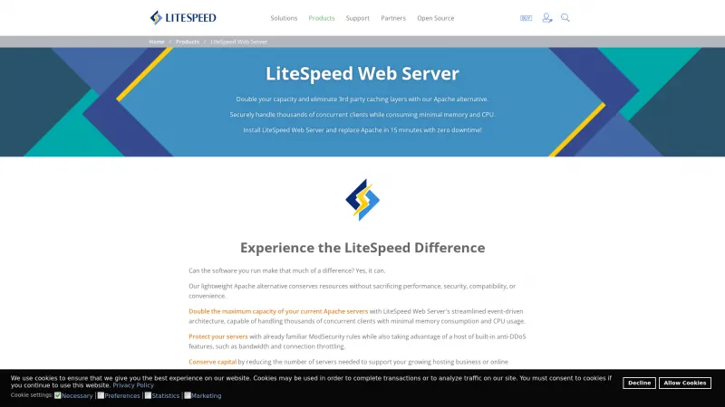 Homepage of LiteSpeed Web Server