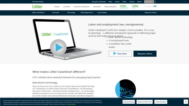 Homepage of Littler CaseSmart