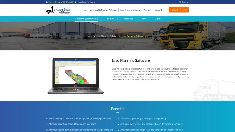 Homepage of Load Xpert