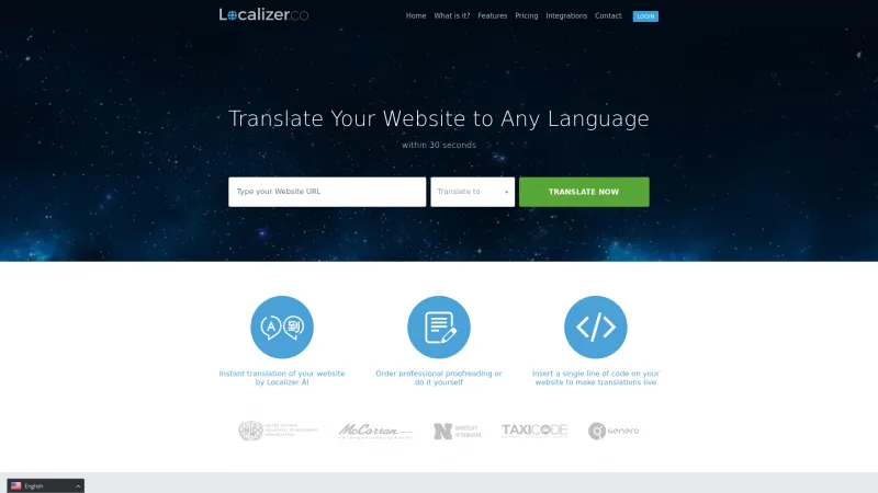 Homepage of Localizer