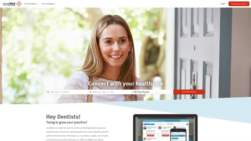 Homepage of LocalMed