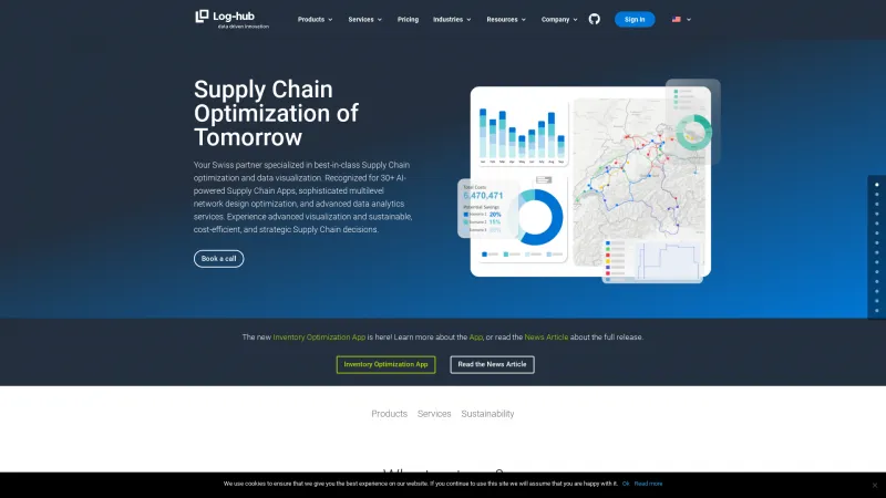 Homepage of Log-hub Supply Chain Apps