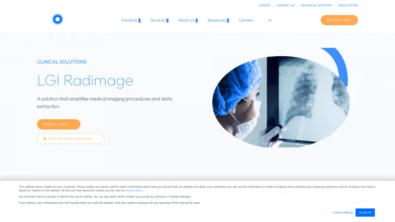 Homepage of Logibec Radimage