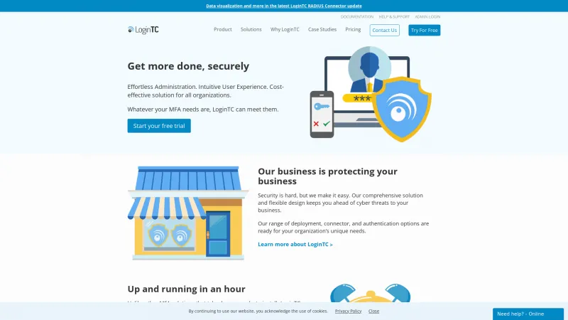 Homepage of LoginTC