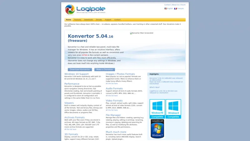 Homepage of Konvertor