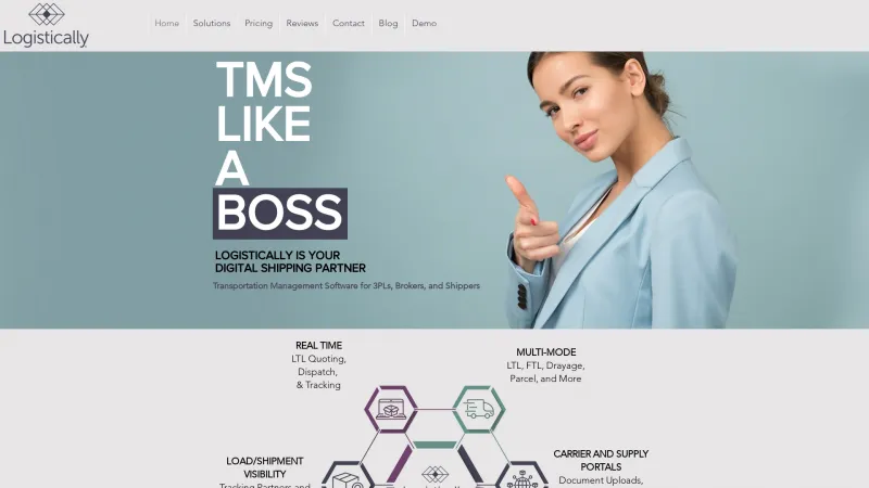 Homepage of Logistically TMS