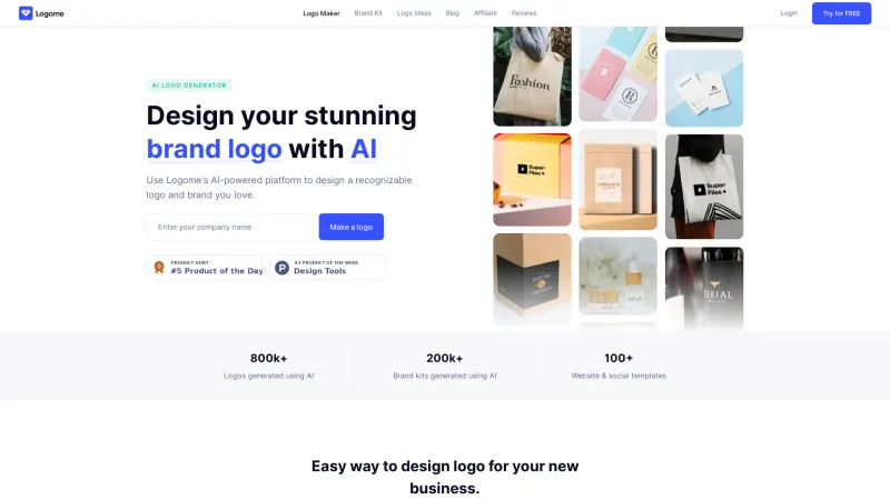 Homepage of Logome.ai