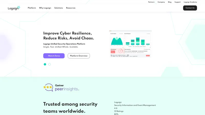 Homepage of Logsign