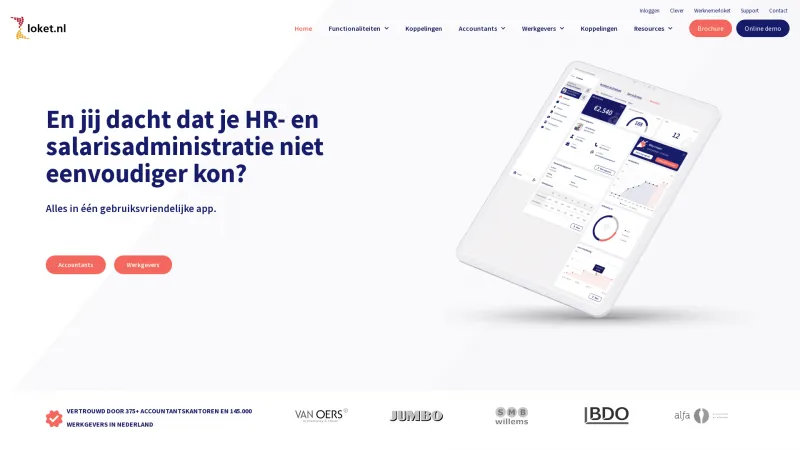 Homepage of Loket.nl