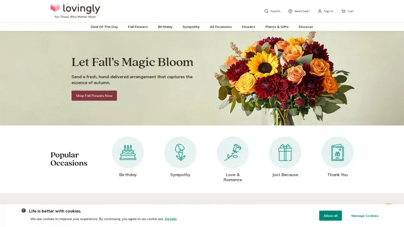 Homepage of Lovingly Store