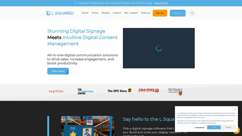 Homepage of L Squared Digital Signage