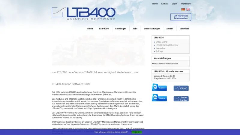 Homepage of LTB/400