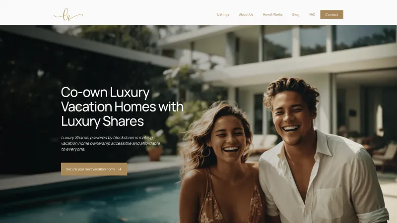 Homepage of Luxury Shares