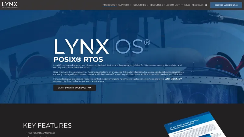 Homepage of LynxOS