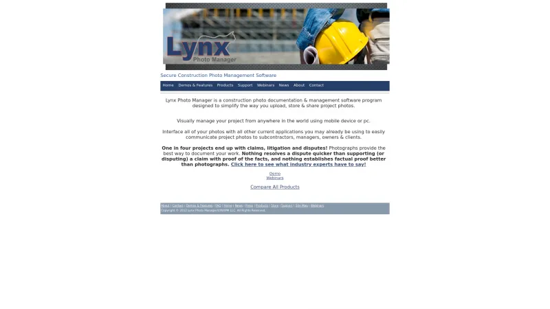 Homepage of Lynx Photo Manager