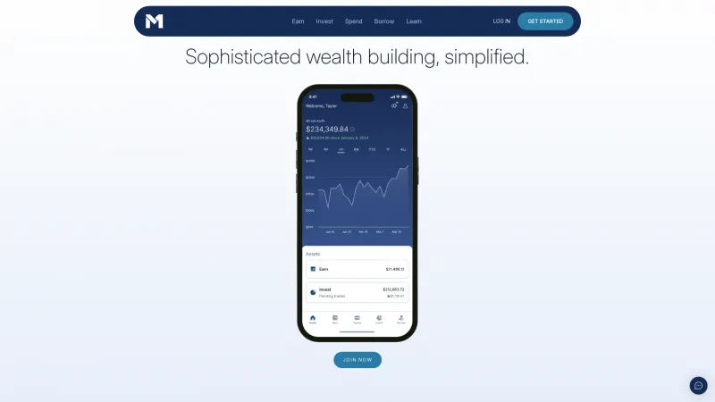 Homepage of M1 Finance