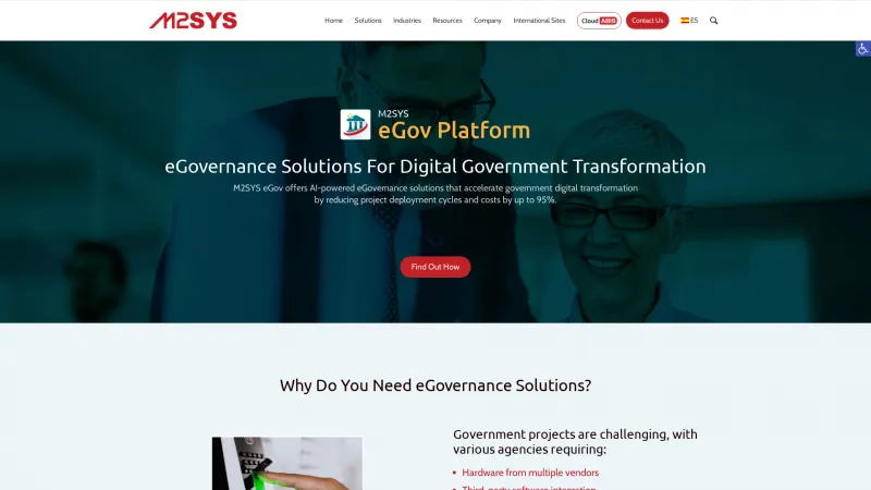 Homepage of M2SYS eGov