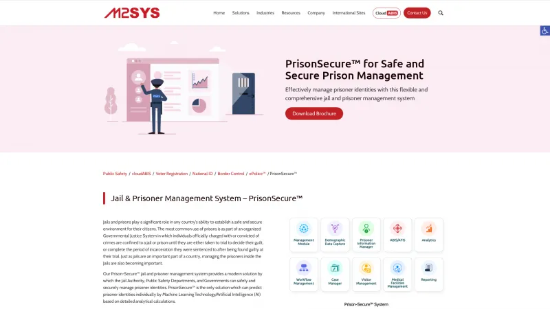 Homepage of PrisonSecure