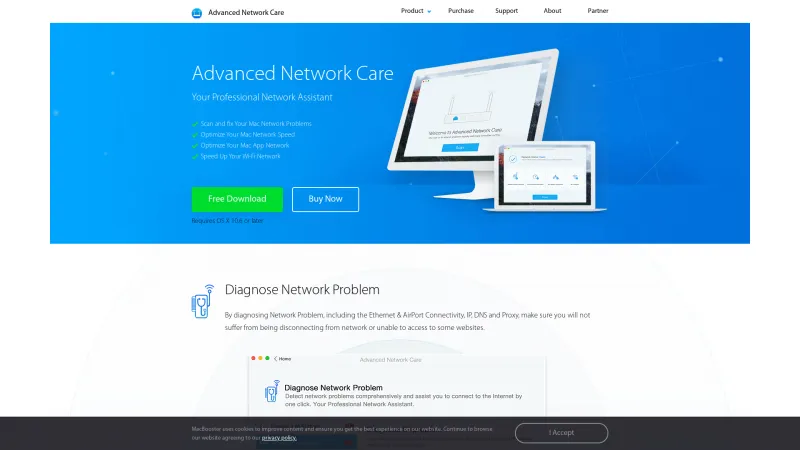 Homepage of Advanced Network Care