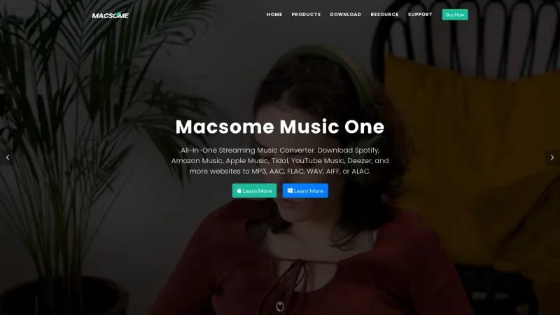 Homepage of Macsome Music One