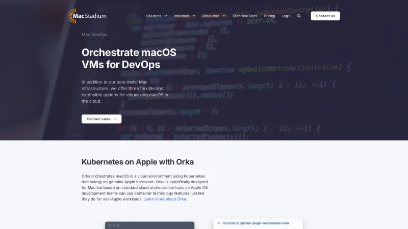 Homepage of MacStadium