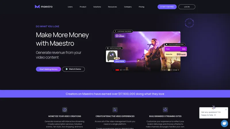 Homepage of Maestro