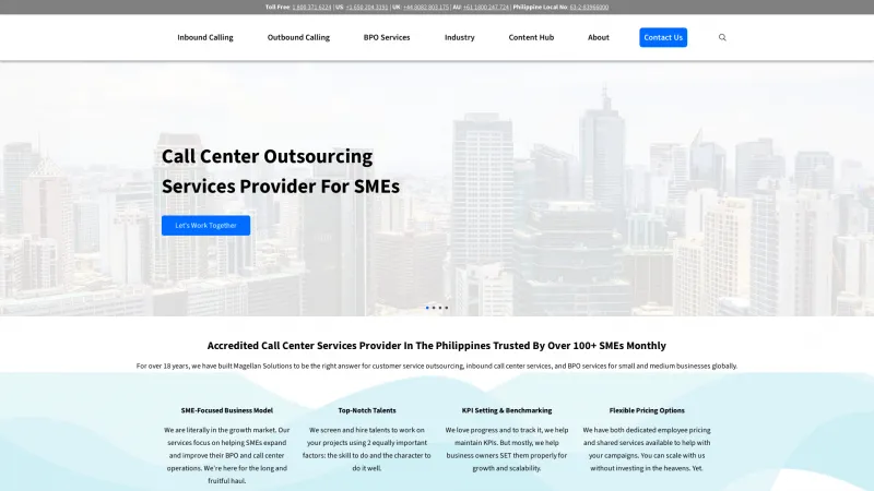 Homepage of Magellan Solutions