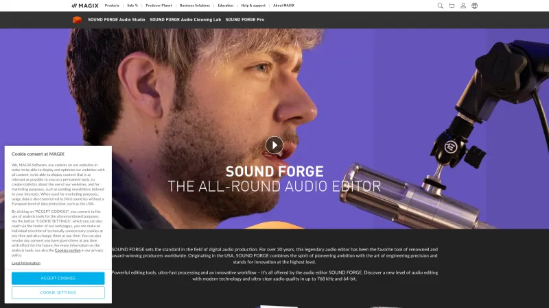 Homepage of Sound Forge