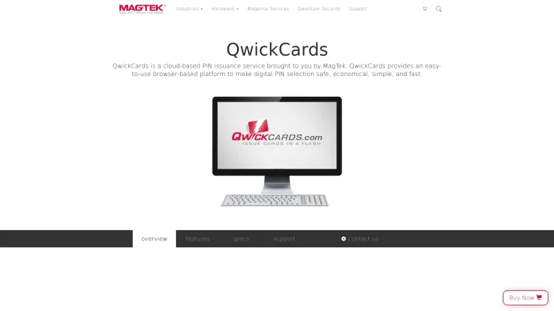 Homepage of QwickCards