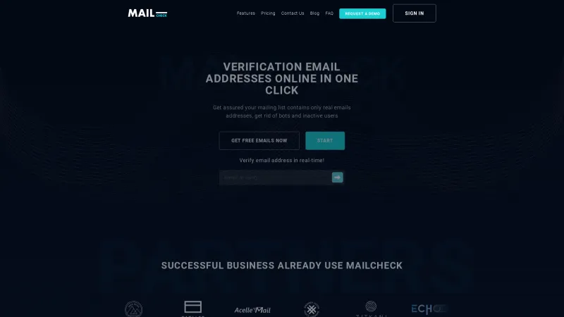 Homepage of Mailcheck