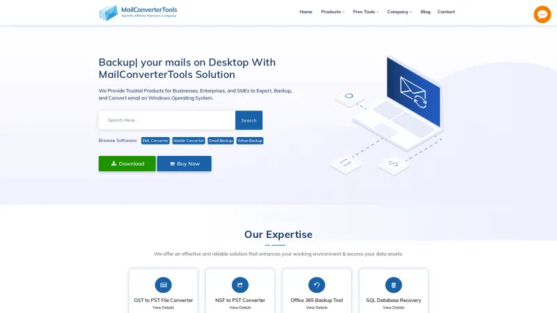 Homepage of MailConverterTools