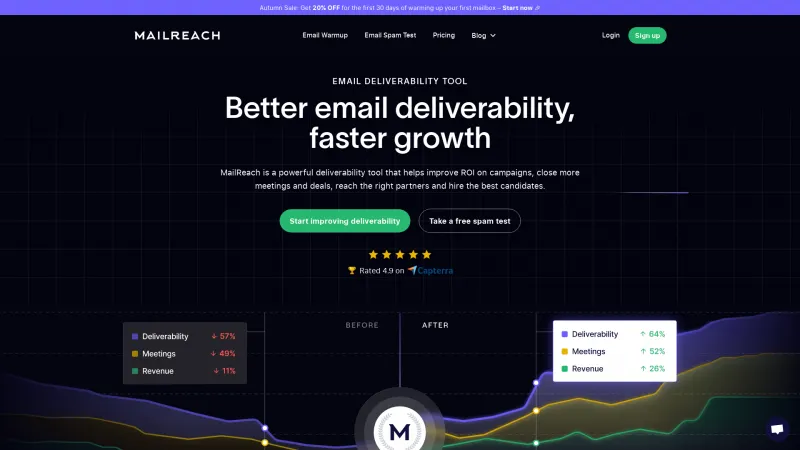 Homepage of MailReach