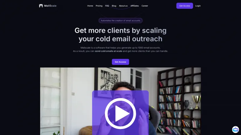 Homepage of Mailscale