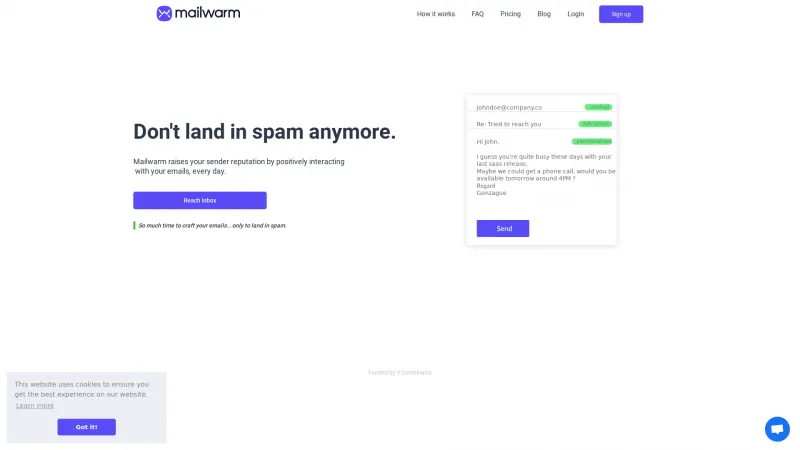 Homepage of Mailwarm