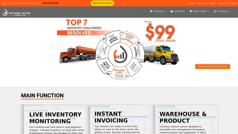 Homepage of Manage Petro