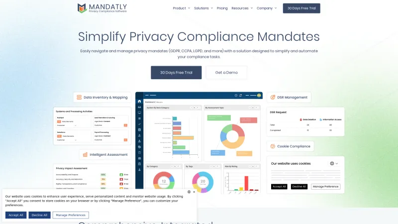 Homepage of Mandatly