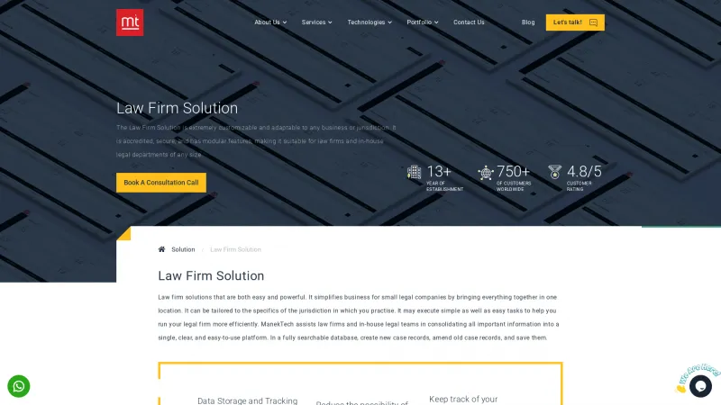 Homepage of Law Firm Solution