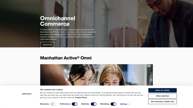 Homepage of Manhattan Active Retail