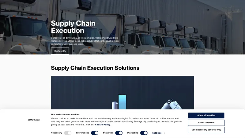 Homepage of Manhattan Active Supply Chain