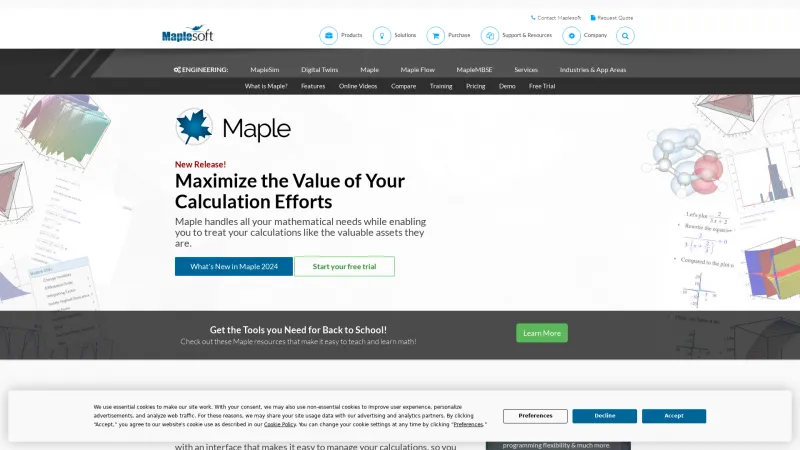 Homepage of Maple