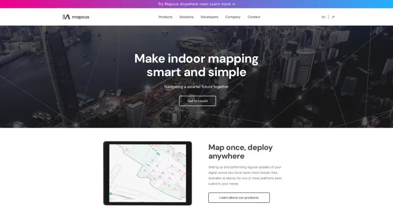 Homepage of Mapxus