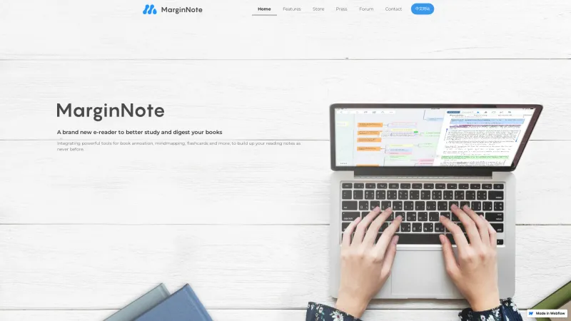 Homepage of MarginNote